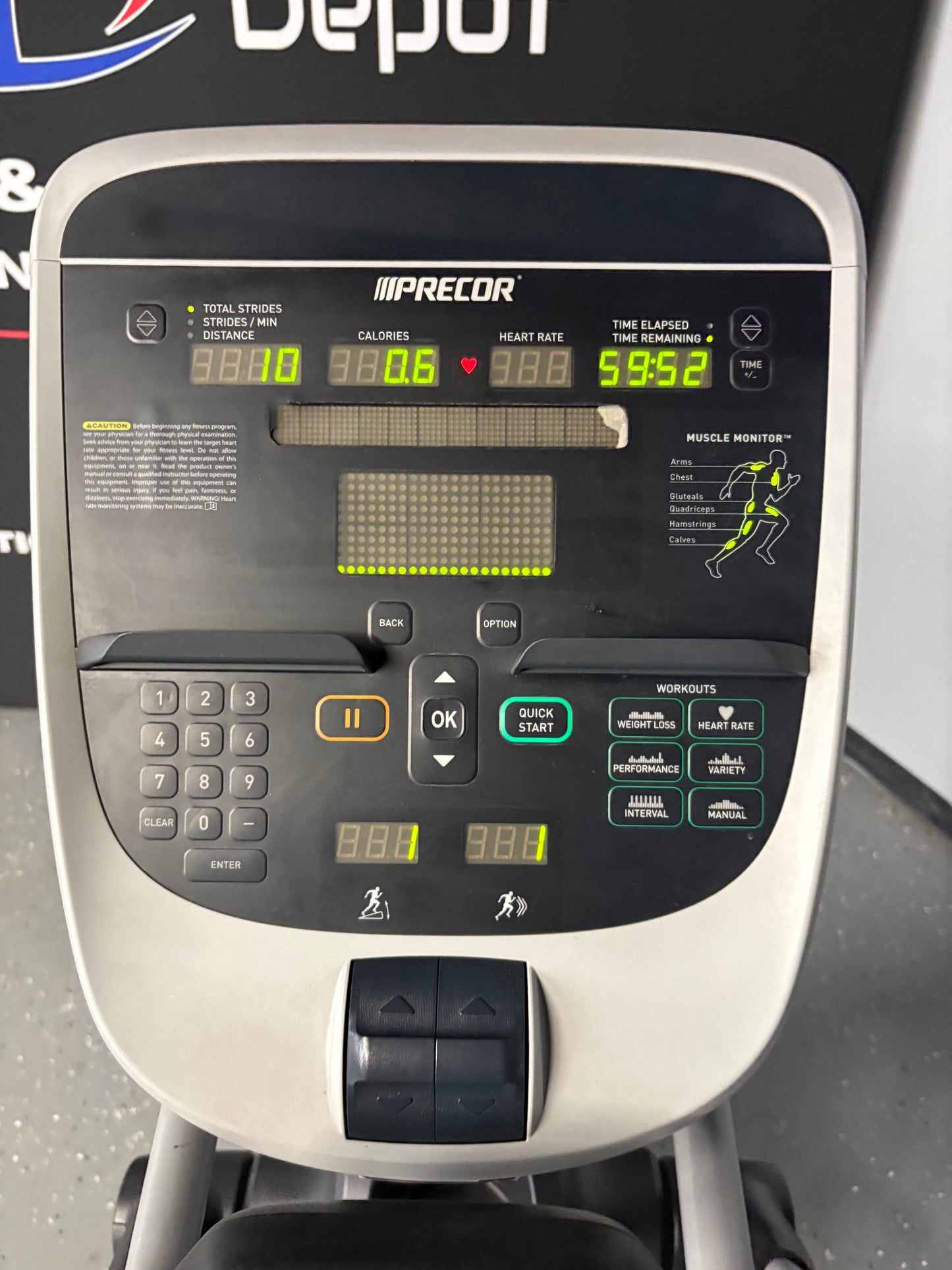 Precor EFX 835 Total Body Elliptical Converging Ramp P30 Console *Refurbished*
