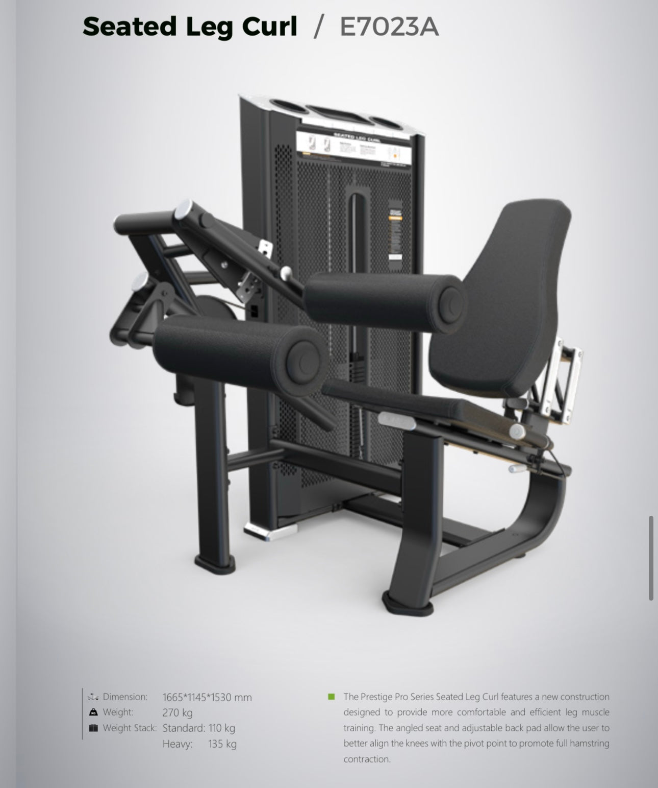 Máquina de curl de piernas sentado Premier Strength Predator Series *NUEVA*