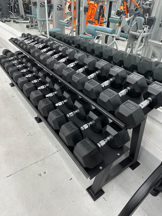 Premier Strength Hex Dumbbell Set 5-75 Increments of 5lbs w/Rack *NEW*