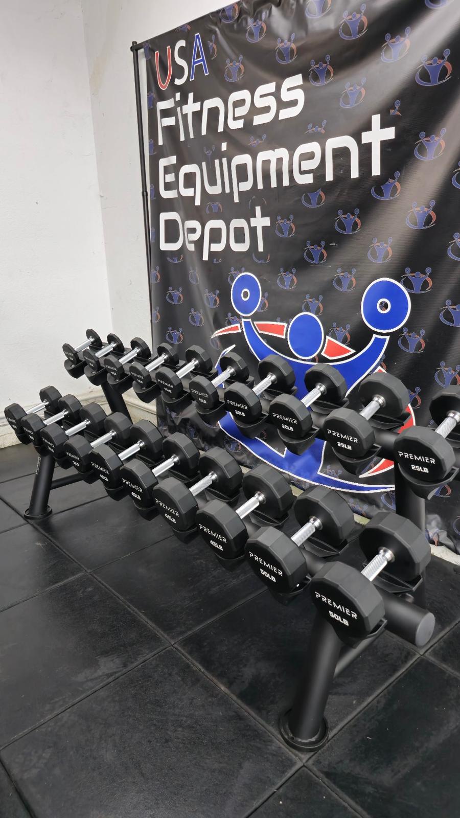 Premier Strength Urethane Dumbbell Set 5-50 w/Rack *NEW*