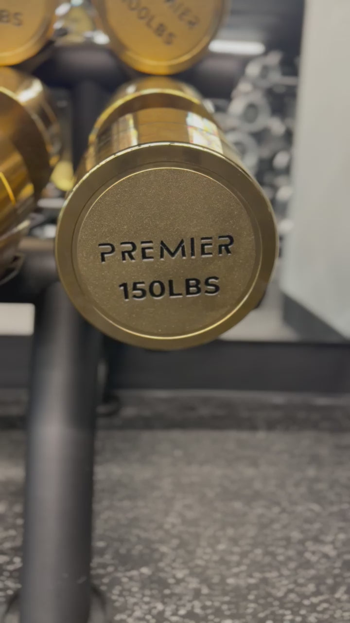 Premier Strength Gold Plated Dumbbell Set, 5-150 lbs
