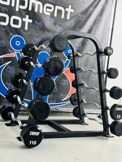 TROY Barbell EZ Barbell Set 20-110 w/Rack - Gym Equipment Fitness ...